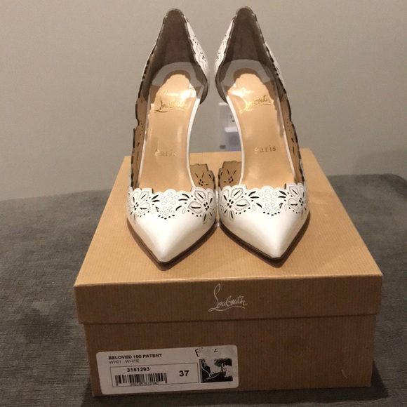 Christian Louboutin White Patent Heels - Picture 1 of 3
